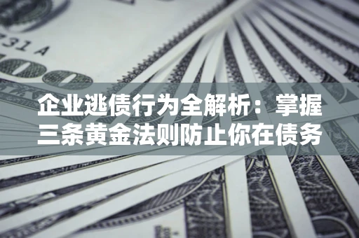 北京企业逃债行为全解析：掌握三条黄金法则防止你在债务乱局中“踩雷”